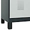 Vestiaire C+P Evolo Plus, 3 compartiments, largeur de compartiment 400 mm, avec pieds, butée à droite, butée Soft, anti-effraction, L 1200 x P 500 x H 1950 mm, serrure à cylindre, gris anthracite RAL 7016/gris clair RAL 7035