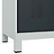 Vestiaire C+P Evolo Plus, 3 compartiments, largeur de compartiment 400 mm, avec pieds, butée à droite, butée Soft, anti-effraction, L 1200 x P 500 x H 1950 mm, serrure à cylindre, gris clair RAL 7035/gris anthracite RAL 7016