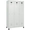 Vestiaire C+P Evolo Plus, 3 compartiments, largeur de compartiment 400 mm, avec pieds, butée à droite, butée Soft, anti-effraction, L 1200 x P 500 x H 1950 mm, serrure à cylindre, gris clair RAL 7035/gris clair RAL 7035