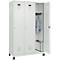 Vestiaire C+P Evolo Plus, 3 compartiments, largeur de compartiment 400 mm, avec pieds, butée à droite, butée Soft, anti-effraction, L 1200 x P 500 x H 1950 mm, serrure à cylindre, gris clair RAL 7035/gris clair RAL 7035
