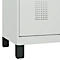 Vestiaire C+P Evolo Plus, 3 compartiments, largeur de compartiment 400 mm, avec pieds, butée à droite, butée Soft, anti-effraction, L 1200 x P 500 x H 1950 mm, serrure à cylindre, gris clair RAL 7035/gris clair RAL 7035
