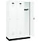 Vestiaire C+P Evolo Plus, 3 compartiments, largeur de compartiment 400 mm, avec socle, charnières à droite, L 1200 x P 500 x H 1950 mm, cylindre, blanc signalisation/blanc trafic
