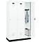 Vestiaire C+P Evolo Plus, 3 compartiments, largeur de compartiment 400 mm, avec socle, charnières à droite, L 1200 x P 500 x H 1950 mm, cylindre, blanc signalisation/blanc trafic
