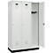 Vestiaire C+P Evolo Plus, 3 compartiments, largeur de compartiment 400 mm, avec socle, charnières à droite, L 1200 x P 500 x H 1950 mm, cylindre, gris clair/gris clair