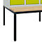 Vestiaire C+P Evolo Plus, 3 compartiments, largeur des compartiments 300 mm, avec banc encastré, L 900 x P 815 x H 2120 mm, verrou rotatif, gris clair/vert clown