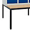 Vestiaire C+P Evolo Plus, 3 compartiments, largeur des compartiments 300 mm, avec banquette encastrée, L 900 x P 815 x H 2120 mm, cylindre, gris clair/bleu gentiane