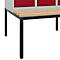 Vestiaire C+P Evolo Plus, 3 compartiments, largeur des compartiments 300 mm, avec banquette encastrée, L 900 x P 815 x H 2120 mm, verrou rotatif, gris clair/rouge rubis