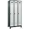 Vestiaire C+P Evolo Plus, 3 compartiments, largeur des compartiments 300 mm, avec pieds, verrou rotatif, L 900 x P 500 x H 1950 mm, gris anthracite/gris clair
