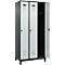 Vestiaire C+P Evolo Plus, 3 compartiments, largeur des compartiments 300 mm, avec pieds, verrou rotatif, L 900 x P 500 x H 1950 mm, gris anthracite/gris clair