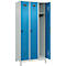 Vestiaire C+P Evolo Plus, 3 compartiments, largeur des compartiments 300 mm, avec pieds, verrou rotatif, L 900 x P 500 x H 1950 mm, gris clair/bleu clair