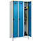Vestiaire C+P Evolo Plus, 3 compartiments, largeur des compartiments 300 mm, avec pieds, verrou rotatif, L 900 x P 500 x H 1950 mm, gris clair/bleu clair