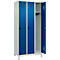 Vestiaire C+P Evolo Plus, 3 compartiments, largeur des compartiments 300 mm, avec pieds, verrou rotatif, L 900 x P 500 x H 1950 mm, gris clair/bleu gentiane