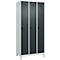 Vestiaire C+P Evolo Plus, 3 compartiments, largeur des compartiments 300 mm, avec pieds, verrou rotatif, L 900 x P 500 x H 1950 mm, gris clair/gris anthracite