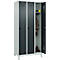 Vestiaire C+P Evolo Plus, 3 compartiments, largeur des compartiments 300 mm, avec pieds, verrou rotatif, L 900 x P 500 x H 1950 mm, gris clair/gris anthracite