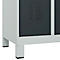 Vestiaire C+P Evolo Plus, 3 compartiments, largeur des compartiments 300 mm, avec pieds, verrou rotatif, L 900 x P 500 x H 1950 mm, gris clair/gris anthracite