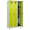Vestiaire C+P Evolo Plus, 3 compartiments, largeur des compartiments 300 mm, avec pieds, verrou rotatif, L 900 x P 500 x H 1950 mm, gris clair/vert clown