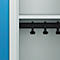 Vestiaire C+P Evolo Plus, 3 compartiments, largeur des compartiments 400 mm, avec banc encastré, L 1200 x P 815 x H 2120 mm, cylindre, gris clair/bleu clair