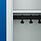 Vestiaire C+P Evolo Plus, 3 compartiments, largeur des compartiments 400 mm, avec banc encastré, L 1200 x P 815 x H 2120 mm, cylindre, gris clair/bleu gentiane