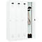 Vestiaire C+P Evolo Plus, 4 compartiments, charnières à droite, serrure à cylindre, butée soft, L 1200 x P 500 x H 1850 mm, blanc signalisation/blanc trafic