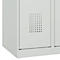 Vestiaire C+P Evolo Plus, 4 compartiments, charnières à droite, serrure à cylindre, butée soft, L 1200 x P 500 x H 1850 mm, gris clair/gris clair