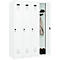 Vestiaire C+P Evolo Plus, 4 compartiments, charnières à droite, verrou rotatif de sécurité, L 1200 x P 500 x H 1850 mm, blanc signalisation/blanc trafic