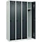 Vestiaire C+P Evolo Plus, 4 compartiments, charnières à droite, verrou rotatif de sécurité, L 1200 x P 500 x H 1850 mm, gris clair/gris anthracite