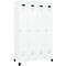 Vestiaire C+P Evolo Plus, 4 compartiments, largeur des compartiments 300 mm, avec pieds, butée droite, serrure à cylindre, butée soft, anti-effraction, L 1200 x P 500 x H 1950 mm, blanc trafic RAL 9016/blanc trafic RAL 9016