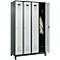 Vestiaire C+P Evolo Plus, 4 compartiments, largeur des compartiments 300 mm, avec pieds, butée droite, serrure à cylindre, butée soft, anti-effraction, L 1200 x P 500 x H 1950 mm, gris anthracite RAL 7016/gris clair RAL 7035