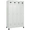 Vestiaire C+P Evolo Plus, 4 compartiments, largeur des compartiments 300 mm, avec pieds, butée droite, serrure à cylindre, butée soft, anti-effraction, L 1200 x P 500 x H 1950 mm, gris clair RAL 7035/gris clair RAL 7035
