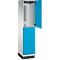 Casier ouvert avec porte bleue.
