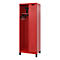 Vestiaire de pompiers C+P Evolo Kombi, 2 compartiments pour 1 personne, avec porte-casque, pieds, L 700 x P 500 x H 1950 mm, RAL 3000 rouge feu/RAL 7021 gris noir