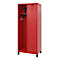 Vestiaire de pompiers C+P Evolo Kombi, 2 compartiments pour 1 personne, avec porte-casque, pieds, L 800 x P 500 x H 1950 mm, RAL 3000 rouge feu/RAL 7021 gris noir
