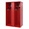 Vestiaire de pompiers C+P Evolo Maxi, 4 compartiments pour 2 personnes, avec porte-casque, patins de sol, L 1200 x P 500 x H 1850 mm, RAL 3000 rouge feu