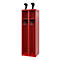 Vestiaire de pompiers C+P Evolo, modèle EXPERT, 2 compartiments, L 600 x P 500 x H 1850 mm, patins de sol, porte-casque, rouge feu RAL 3000
