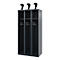 Vestiaire de pompiers C+P Evolo, modèle EXPERT, 3 compartiments, L 900 x P 500 x H 1850 mm, patins de sol, porte-casque, gris anthracite RAL 7016