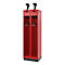 Vestiaire de pompiers C+P Evolo, modèle PRAKTUS, 2 compartiments, H 1950 x L 600 x P 500 mm, socle, rouge feu RAL 3000