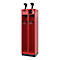 Vestiaire de pompiers C+P Evolo, modèle PRAKTUS, 2 compartiments, H 1950 x L 600 x P 500 mm, socle, rouge feu RAL 3000