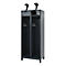 Vestiaire de pompiers C+P Evolo, modèle PRAKTUS, 2 compartiments, H 1950 x L 800 x P 500 mm, pieds, gris anthracite RAL 7016