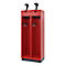 Vestiaire de pompiers C+P Evolo, modèle PRAKTUS, 2 compartiments, H 1950 x L 800 x P 500 mm, socle, rouge feu RAL 3000