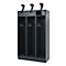 Vestiaire de pompiers C+P Evolo, modèle PRAKTUS, 3 compartiments, H 1950 x L 1200 x P 500 mm, socle, gris anthracite RAL 7016