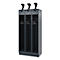 Vestiaire de pompiers C+P Evolo, modèle PRAKTUS, 3 compartiments, H 1950 x L 900 x P 500 mm, socle, gris anthracite RAL 7016