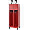 Vestiaire de pompiers C+P Evolo, modèle YOUNGSTER, 2 compartiments, H 1630 x L 600 x P 500 mm, pieds, rouge feu RAL 3000