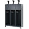 Vestiaire de pompiers C+P Evolo, modèle YOUNGSTER, 3 compartiments, H 1630 x L 1200 x P 500 mm, pieds, gris anthracite RAL 7016