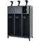 Vestiaire de pompiers C+P Evolo, modèle YOUNGSTER, 3 compartiments, H 1630 x L 1200 x P 500 mm, pieds, gris anthracite RAL 7016