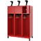 Vestiaire de pompiers C+P Evolo, modèle YOUNGSTER, 3 compartiments, H 1630 x L 1200 x P 500 mm, pieds, rouge feu RAL 3000