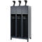 Vestiaire de pompiers C+P Evolo, modèle YOUNGSTER, 3 compartiments, H 1630 x L 900 x P 500 mm, pieds, gris anthracite RAL 7061