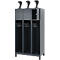 Vestiaire de pompiers C+P Evolo, modèle YOUNGSTER, 3 compartiments, H 1630 x L 900 x P 500 mm, pieds, gris anthracite RAL 7061