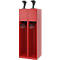 Vestiaire de pompiers C+P Evolo Youngster, 2 compartiments, avec porte-casque, patins de sol, L 600 x P 500 x H 1530 mm, RAL 3000 rouge feu