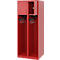 Vestiaire de pompiers C+P Evolo Youngster, 2 compartiments, sans porte-casque, patins de sol, L 600 x P 500 x H 1530 mm, RAL 3000 rouge feu