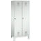 Vestiaire Evolo S 3000, acier, sur pieds, 2 compartiments, l. 400 mm chacun, serrure à cylindre, gris clair RAL 7035/gris clair RAL 7035